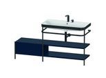Duravit Happy D.2 Plus Möbelwaschtisch-Kombination HP4748E9898 160 x 49 cm, 2 Hahnlöcher, nachtblau seidenmatt, mit Metallkonsole