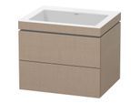 Duravit L-Cube Waschtisch-Unterschrank LC6926N7575 60 x 48 cm, ohne Hahnloch, leinen, 2 Schubkästen