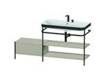 Duravit Happy D.2 Plus Möbelwaschtisch-Kombination HP4748E6060 160 x 49 cm, 2 Hahnlöcher, taupe seidenmatt, mit Metallkonsole