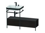 Duravit Happy D.2 Plus Möbelwaschtisch-Kombination HP4760E6969 120x49cm, mit Metallkonsole, 2 Hahnlöcher, nussbaum gebürstet