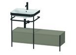 Duravit Happy D.2 Plus Möbelwaschtisch-Kombination HP4760O9292 120x49cm, mit Metallkonsole, 1 Hahnloch, steingrau seidenmatt