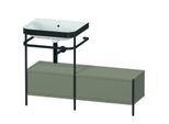 Duravit Happy D.2 Plus Möbelwaschtisch-Kombination HP4760N9292 120x49cm, mit Metallkonsole, ohne Hahnloch, steingrau seidenmatt