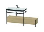 Duravit Happy D.2 Plus Möbelwaschtisch-Kombination HP4763E7171 160x49cm, mit Metallkonsole, 2 Hahnlöcher, mediterrane Eiche