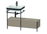 Duravit Happy D.2 Plus Möbelwaschtisch-Kombination HP4760O7575 120x49cm, mit Metallkonsole, 1 Hahnloch, leinen