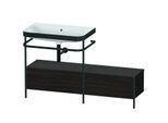 Duravit Happy D.2 Plus Möbelwaschtisch-Kombination HP4762N6969 140x49cm, mit Metallkonsole, ohne Hahnloch, nussbaum gebürstet