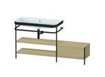 Duravit Happy D.2 Plus Möbelwaschtisch-Kombination HP4753N7171 160 x 49 cm, ohne Hahnloch, mediterrane Eiche, mit Metallkonsole