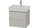 Duravit L-Cube Waschtisch-Unterschrank LC627500707 58,4x 45,9 cm, betongrau matt, 2 Schubkästen, wandhängend