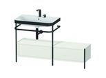 Duravit Happy D.2 Plus Möbelwaschtisch-Kombination HP4762E3939 140x49cm, mit Metallkonsole, 2 Hahnlöcher, nordic weiß seidenmatt