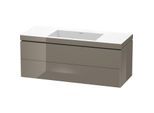 Duravit L-Cube Waschtisch-Unterschrank LC6929N8989 120 x 48 cm, ohne Hahnloch, flannel grey hochglanz, 2 Schubkästen