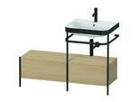 Duravit Happy D.2 Plus Möbelwaschtisch-Kombination HP4755O7171 120x49cm, mit Metallkonsole, 1 Hahnloch, mediterrane Eiche