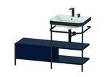Duravit Happy D.2 Plus Möbelwaschtisch-Kombination HP4745E9898 120 x 49 cm, 2 Hahnlöcher, nachtblau seidenmatt, mit Metallkonsole