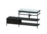 Duravit Happy D.2 Plus Möbelwaschtisch-Kombination HP4748N6969 160 x 49 cm, ohne Hahnloch, nussbaum gebürstet, mit Metallkonsole