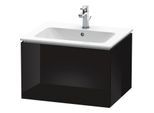 Duravit L-Cube Waschtischunterbau LC614004040 Schwarz Hochglanz, 62x40x48,1cm, 1 Auszug
