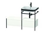 Duravit Happy D.2 Plus Möbelwaschtisch-Kombination HP4755O3636 120x49cm, mit Metallkonsole, 1 Hahnloch, weiß seidenmatt