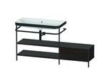 Duravit Happy D.2 Plus Möbelwaschtisch-Kombination HP4753N6969 160 x 49 cm, ohne Hahnloch, nussbaum gebürstet, mit Metallkonsole