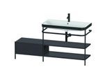 Duravit Happy D.2 Plus Möbelwaschtisch-Kombination HP4748O8080 160 x 49 cm, 1 Hahnloch, graphit supermatt, mit Metallkonsole