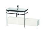Duravit Happy D.2 Plus Möbelwaschtisch-Kombination HP4763O2222 160x49cm, mit Metallkonsole, 1 Hahnloch, weiß hochglanz