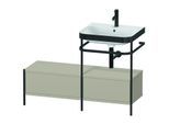 Duravit Happy D.2 Plus Möbelwaschtisch-Kombination HP4755O6060 120x49cm, mit Metallkonsole, 1 Hahnloch, taupe seidenmatt