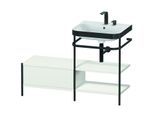 Duravit Happy D.2 Plus Möbelwaschtisch-Kombination HP4745E3939 120 x 49 cm, 2 Hahnlöcher, nordic weiß seidenmatt, mit Metallkonsole