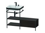 Duravit Happy D.2 Plus Möbelwaschtisch-Kombination HP4750E6969 120 x 49 cm, 2 Hahnlöcher, nussbaum gebürstet, mit Metallkonsole