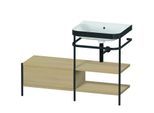 Duravit Happy D.2 Plus Möbelwaschtisch-Kombination HP4745N7171 120 x 49 cm, ohne Hahnloch, mediterrane Eiche, mit Metallkonsole