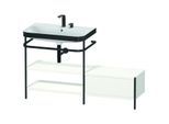 Duravit Happy D.2 Plus Möbelwaschtisch-Kombination HP4752E3636 140 x 49 cm, 2 Hahnlöcher, weiß seidenmatt, mit Metallkonsole