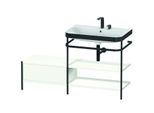 Duravit Happy D.2 Plus Möbelwaschtisch-Kombination HP4747E3636 140 x 49 cm, 2 Hahnlöcher, weiß seidenmatt, mit Metallkonsole