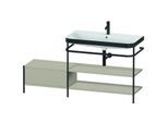 Duravit Happy D.2 Plus Möbelwaschtisch-Kombination HP4748O6060 160 x 49 cm, 1 Hahnloch, taupe seidenmatt, mit Metallkonsole