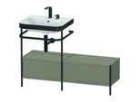 Duravit Happy D.2 Plus Möbelwaschtisch-Kombination HP4760E9292 120x49cm, mit Metallkonsole, 2 Hahnlöcher, steingrau seidenmatt