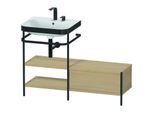 Duravit Happy D.2 Plus Möbelwaschtisch-Kombination HP4750E7171 120 x 49 cm, 2 Hahnlöcher, mediterrane Eiche, mit Metallkonsole