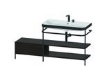 Duravit Happy D.2 Plus Möbelwaschtisch-Kombination HP4748E6969 160 x 49 cm, 2 Hahnlöcher, nussbaum gebürstet, mit Metallkonsole