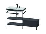 Duravit Happy D.2 Plus Möbelwaschtisch-Kombination HP4752E8080 140 x 49 cm, 2 Hahnlöcher, graphit supermatt, mit Metallkonsole