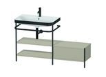 Duravit Happy D.2 Plus Möbelwaschtisch-Kombination HP4752O6060 140 x 49 cm, 1 Hahnloch, taupe seidenmatt, mit Metallkonsole