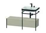 Duravit Happy D.2 Plus Möbelwaschtisch-Kombination HP4755E6060 120x49cm, mit Metallkonsole, 2 Hahnlöcher, taupe seidenmatt