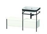Duravit Happy D.2 Plus Möbelwaschtisch-Kombination HP4755N3636 120x49cm, mit Metallkonsole, ohne Hahnloch, weiß seidenmatt