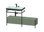 Duravit Happy D.2 Plus Möbelwaschtisch-Kombination HP4762E9292 140x49cm, mit Metallkonsole, 2 Hahnlöcher, steingrau seidenmatt