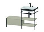 Duravit Happy D.2 Plus Möbelwaschtisch-Kombination HP4745E6060 120 x 49 cm, 2 Hahnlöcher, taupe seidenmatt, mit Metallkonsole