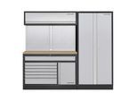 Kraftwerk MOBILIO 2er Kombi breit, Lochwand, 2t Hochschrank, Buche (3964K-H2W1-K1)