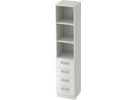 Regal TARVIS, 5 Ordnerhöhen, 2 Böden, 4 Schubladen, B 405 x T 420 x H 2004 mm, lichtgrau