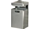 Wandascher-/Abfallkombination, 35 Liter, Edelstahl