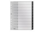 Leitz® Registermappe Recycle, A4, beschreibbar, Universalllochung, zu 100 % recycelbar, Kunststoff, schwarz, Taben 1-10