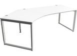 Schäfer Shop Genius Winkelschreibtisch MODENA FLEX, 135°, Bügelfuß, Ansatz links, B, B 2165 mm, weiß