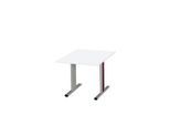 Schäfer Shop Select Besprechungstisch Planova Basic, Quadrat, T-Fuß, B 1000 x T 1000 x H 717 mm, weiß/weißaluminium RAL 9006