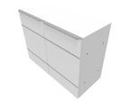 Flügeltürenschrank QUANDOS BOX, 2 Ordnerhöhen, B 1000 x T 440 x H 748 mm, weiß