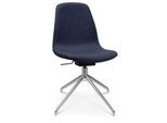 Konferenzsessel Topstar Sitness Life 1.1, dreh-/sitzhöhenverstellbar, ohne Armlehnen, B 460 x T 390 x H 450-480 mm, 4-Fußgestell, Alu poliert & Stoff, d.blau