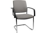 Schäfer Shop Select Freischwinger SSI Proline Visit P2, ergonomisch, Armlehnen, stapelbar bis 4 Stück, Stahl & Stoffbezug, B 480 x T 480 x H 480 mm, alusilber/grau