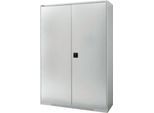 Schäfer Shop Genius Flügeltürschrank FS, Stahl, mit Belüftungslöchern, B 1343 x T 420 x H 1950 mm, 5 OH, lichtgrau/lichtgrau, bis 450 kg