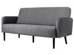 Dreisitzer Sofa meet by Paperflow LISBOA, Stoffbezug grau, Fußgestell schwarz, B 1760 x T 815 x H 830 mm
