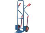 Stahlrohrkarre, bis 300 kg, H 1300 mm, Luftbereifung, blau