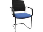 Schäfer Shop Select Freischwinger SSI Proline Visit S2, ergonomisch, Armlehnen, stapelbar bis 4 Stück, B 480 x T 480 x H 480 mm, blau/schwarz